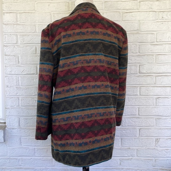 Vintage Casablanca Wool Blend Aztec Print Blazer - Picture 9 of 10